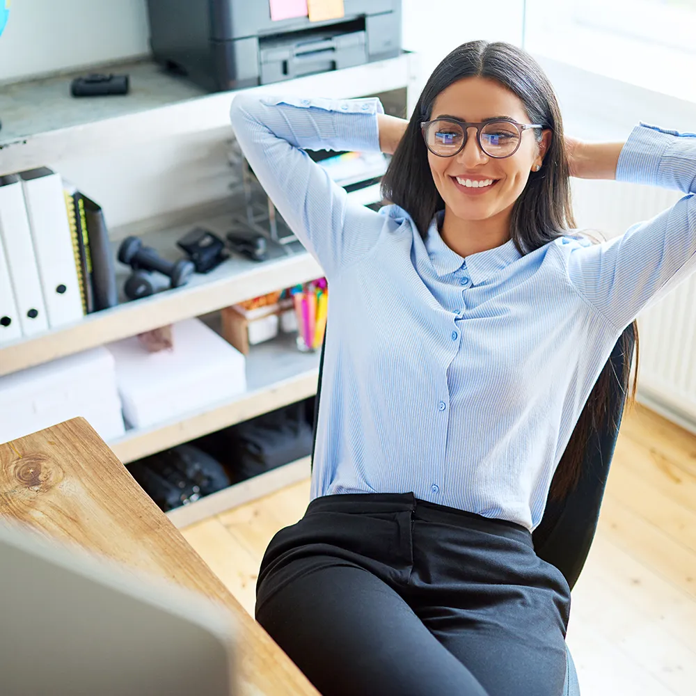 Relaxed business woman