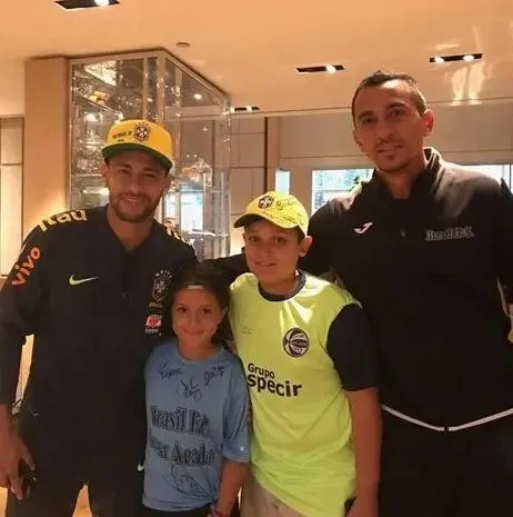 Portrait of family coach Joao Leite with Neymar Jr