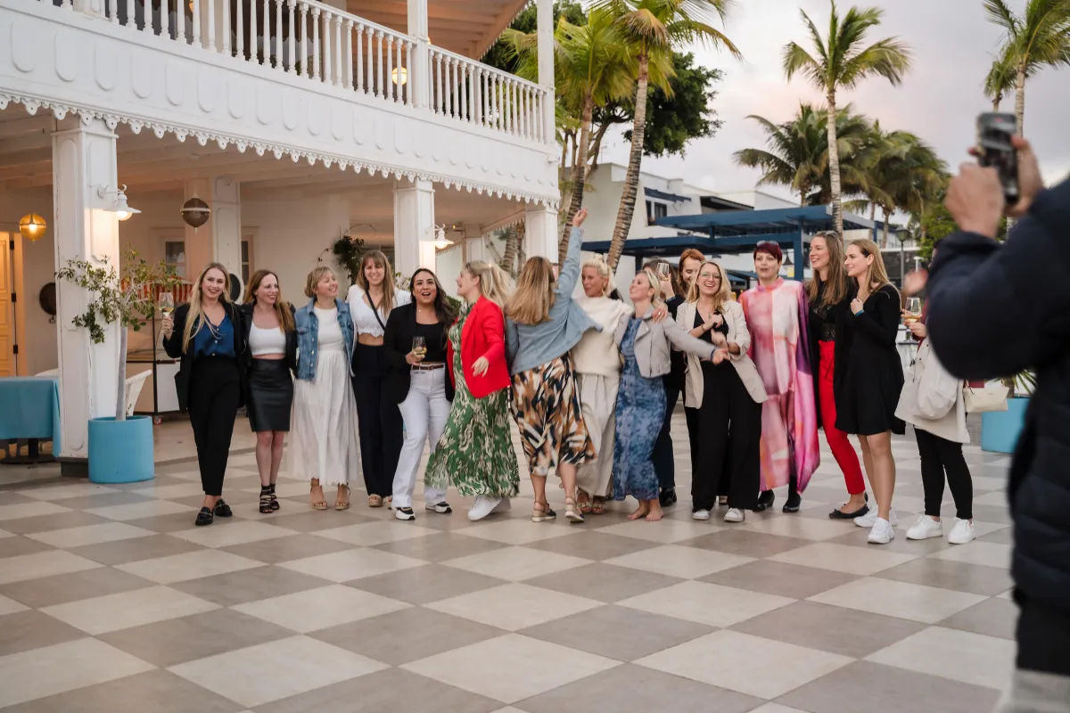 group of women celebrating