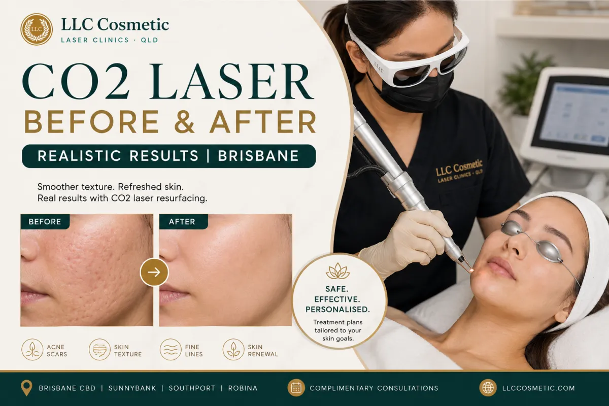 CO2 laser before and after results guide at LLC Cosmetic in Brisbane