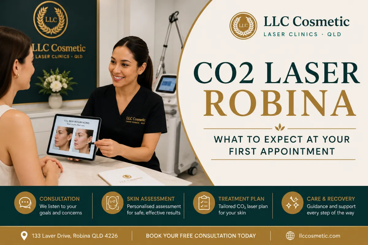 CO2 laser Robina consultation at LLC Cosmetic with clinician and patient