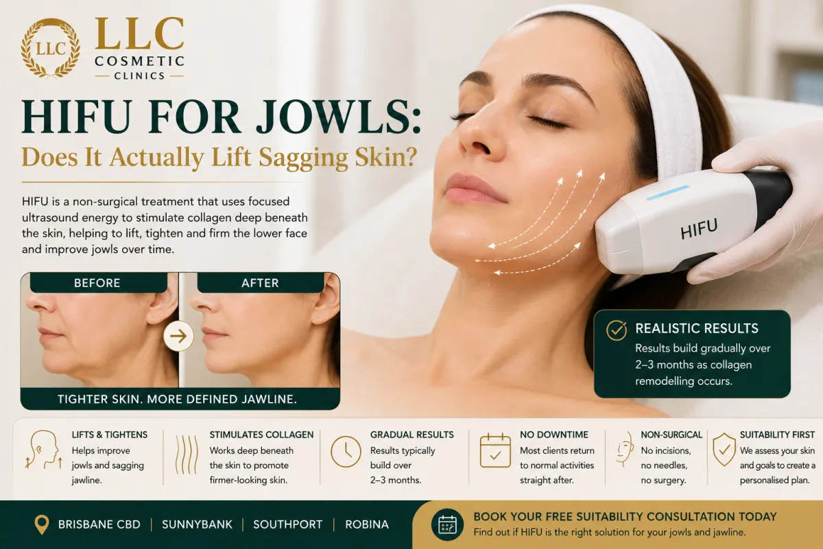 HIFU treatment for jowls and sagging jawline skin at LLC Cosmetic