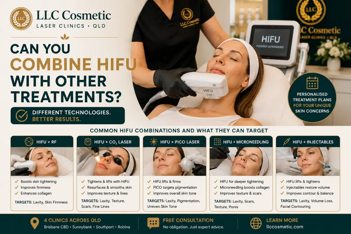 HIFU combined with other cosmetic treatments for skin tightening and rejuvenation