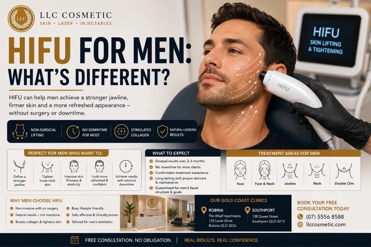 HIFU treatment for men for jawline and skin tightening at LLC Cosmetic