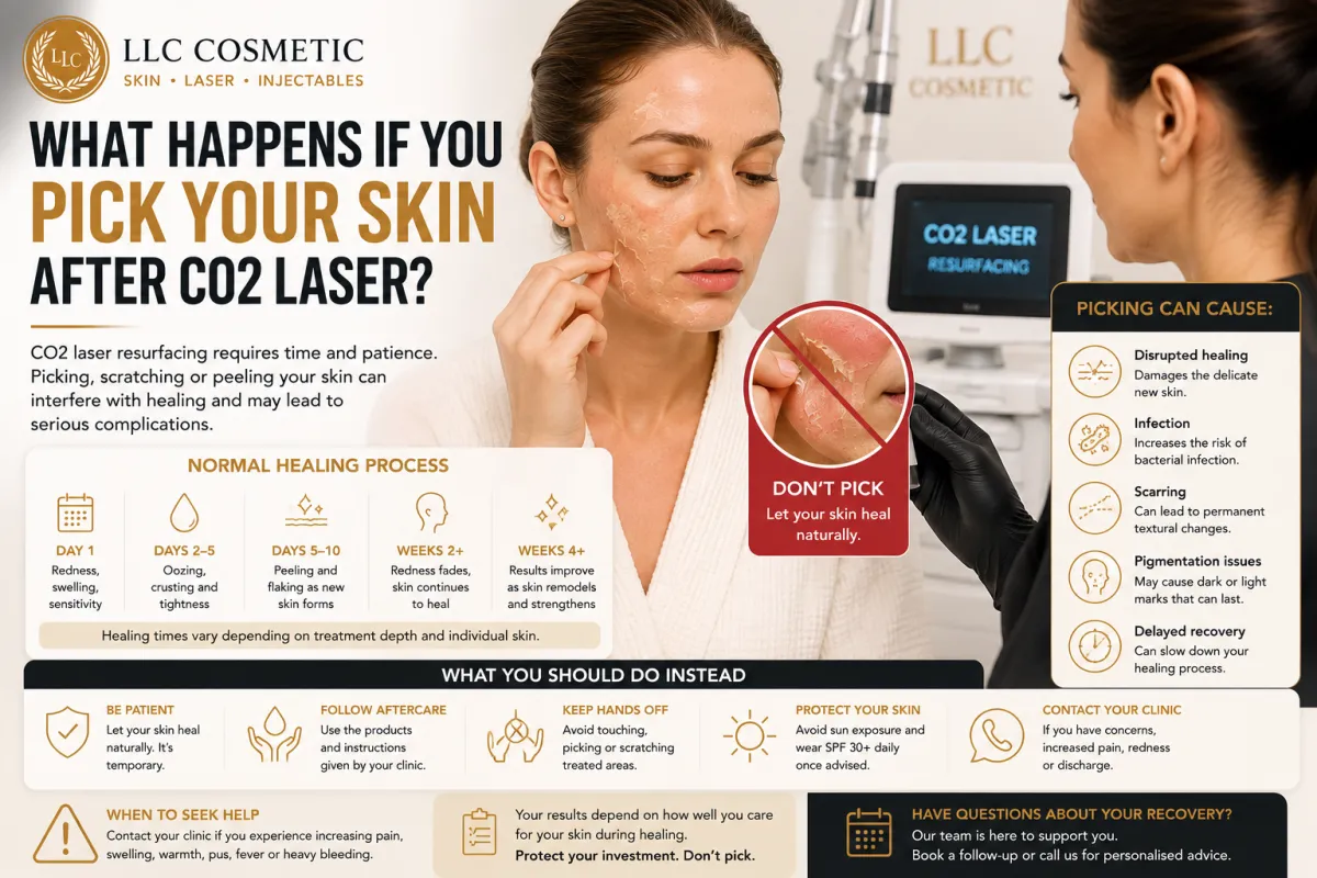 What happens if you pick your skin after CO2 laser treatment