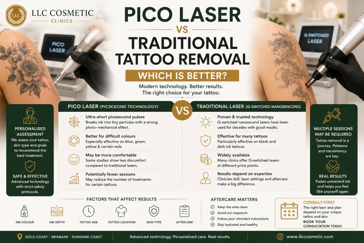 Pico laser vs traditional tattoo removal treatment comparison