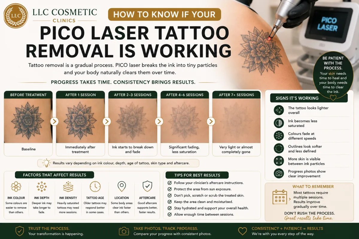 Signs that PICO laser tattoo removal is working