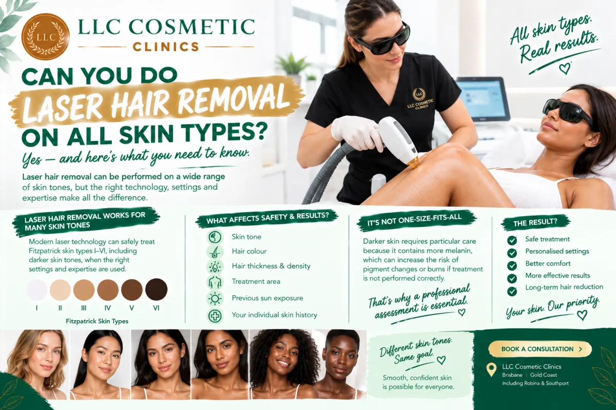 Laser hair removal for different skin types at LLC Cosmetic