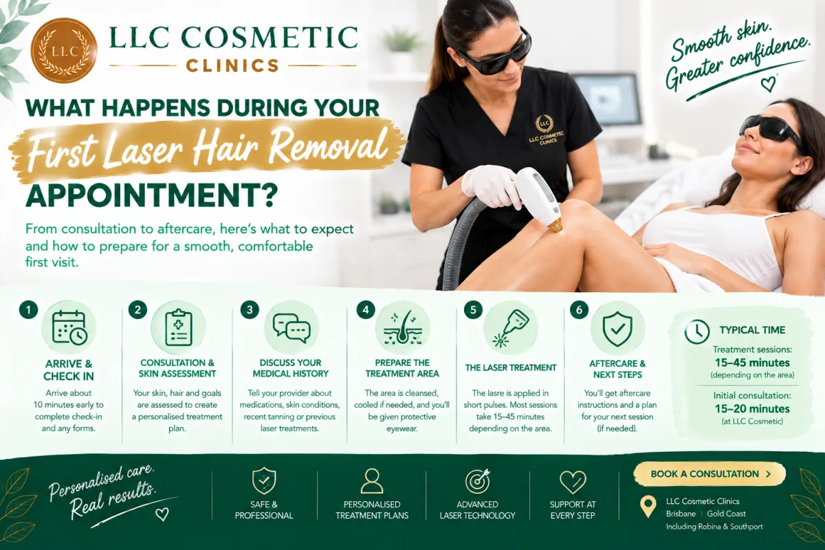 What happens during a first laser hair removal appointment