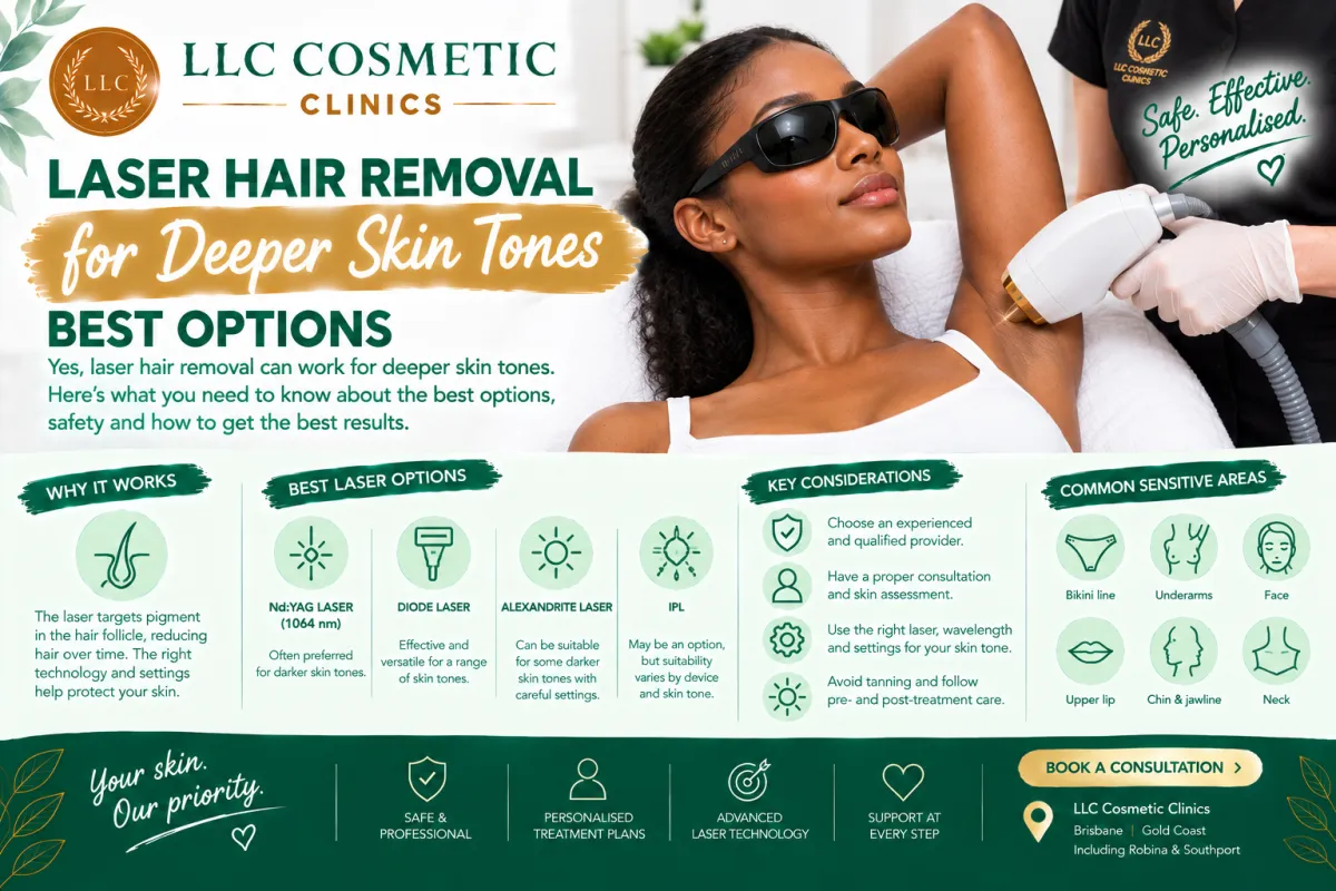 Laser hair removal for deeper skin tones with personalised treatment
