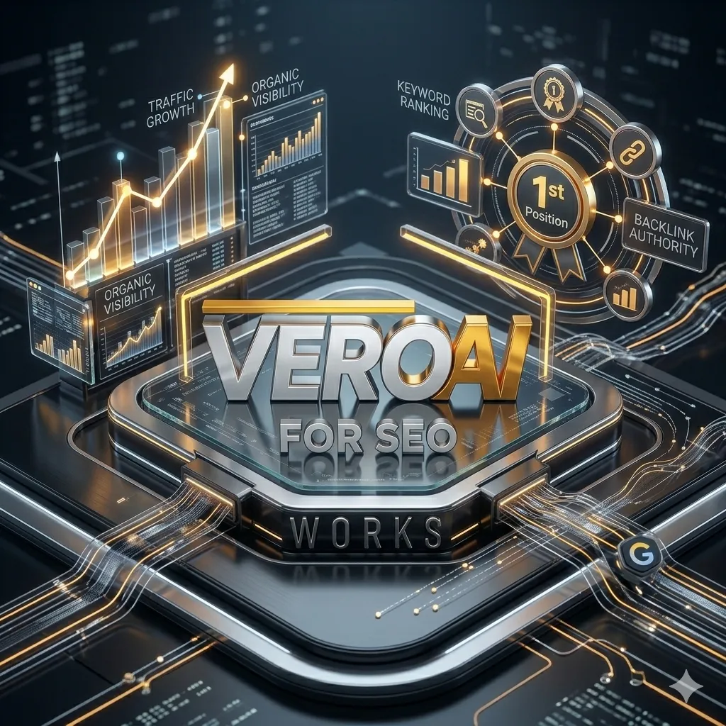 SEO & Search Engine Optimization Ranking Solutions | VeroAI Works VeroAI Works SEO delivers Page 1 rankings, 3X organic traffic growth, and a 9.4/10 SEO health score — with technology you own forever. Not CTO. Your rankings never disappear.