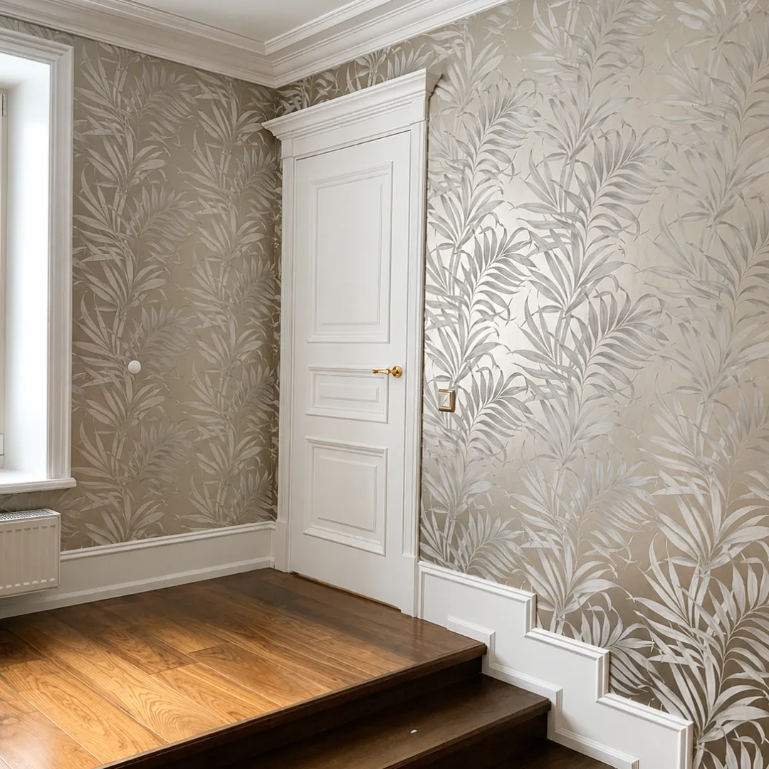 Professional wallpaper installation in a Calgary home by Create Dream Renovation