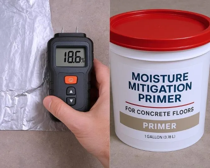Moisture testing and mitigation (if required)