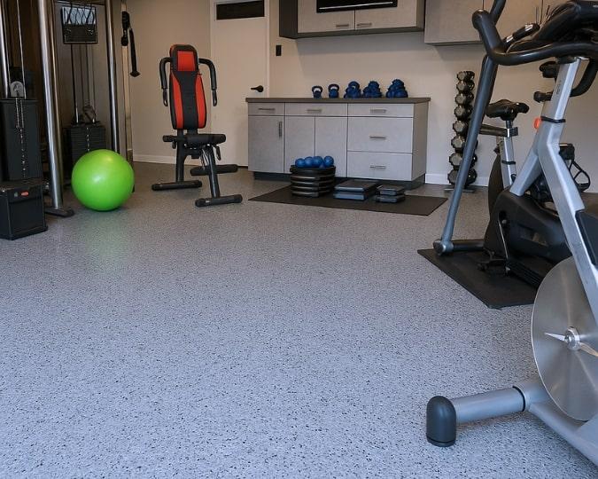 Home fitness areas epoxy flooring