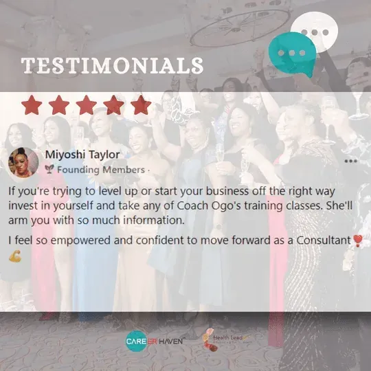 Testimonial from Miyoshi Taylor: feel empowered and confident to move forward as a consultant