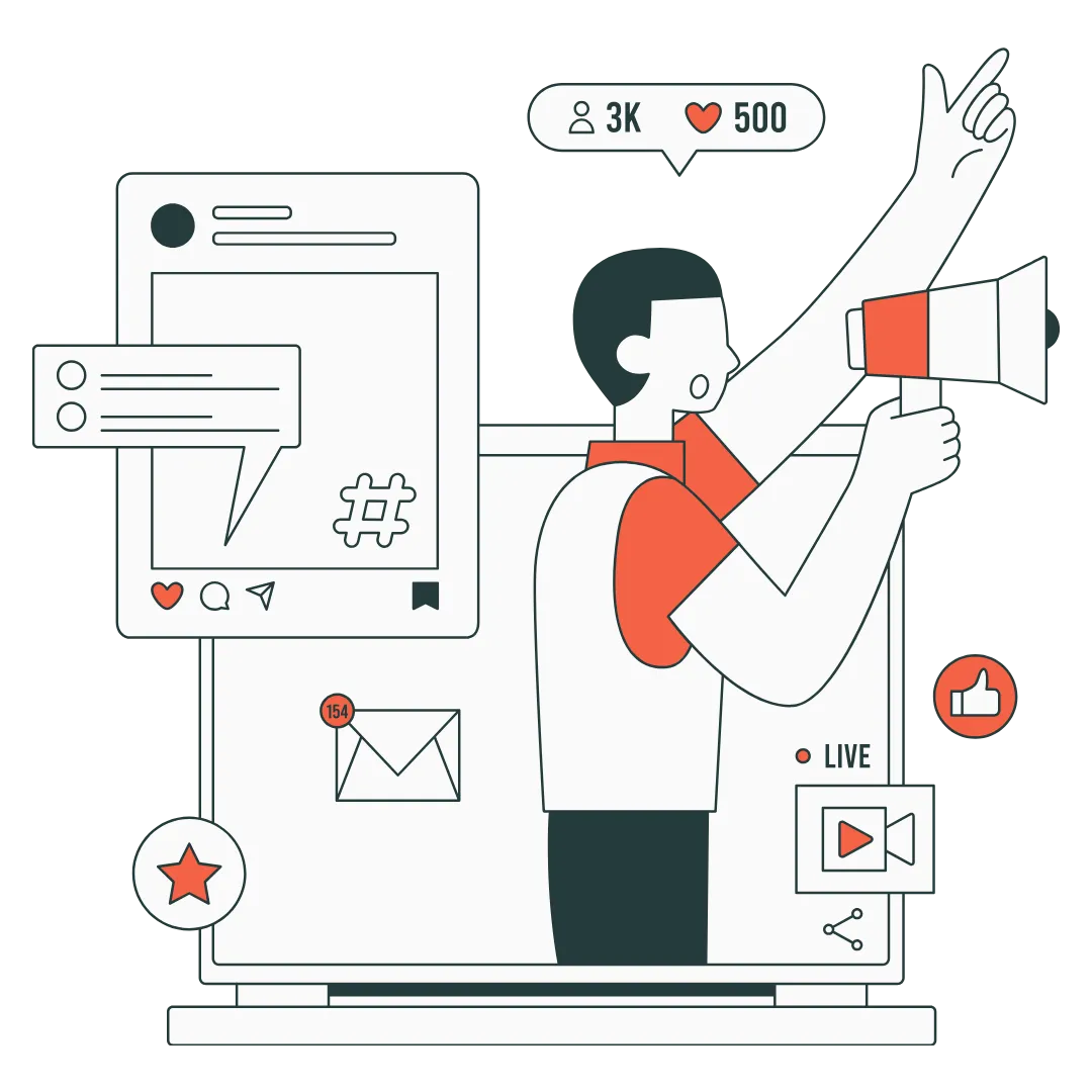 Illustration representing small business marketing