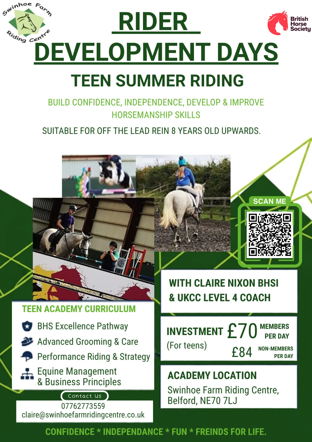 Teen riding Monday days horse riding northumberland