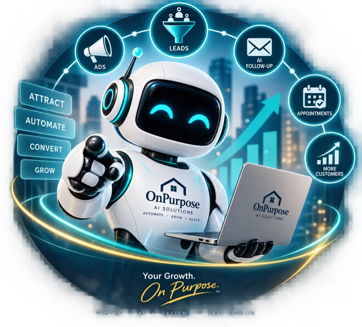 OnPurpose AI Customer, acquisition for advertising, lead follow-up and appointment booking