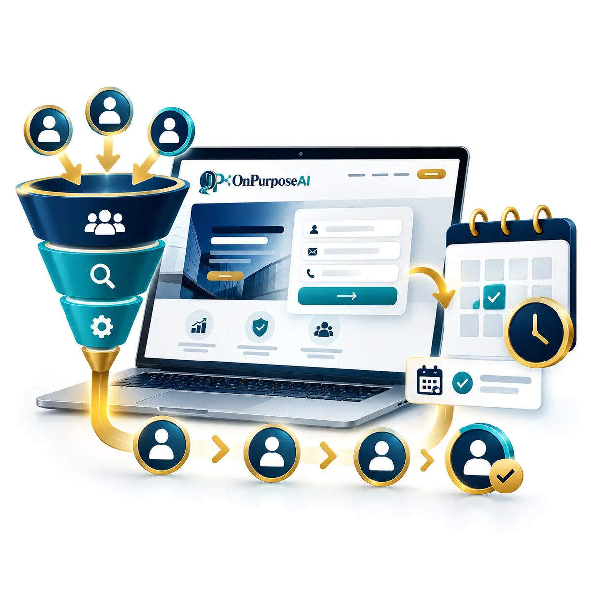 Lead capture funnel and appointment booking system
