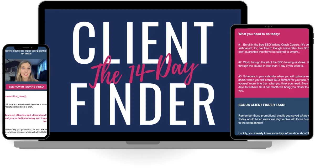 client finder mockup with phone, laptop and tablet