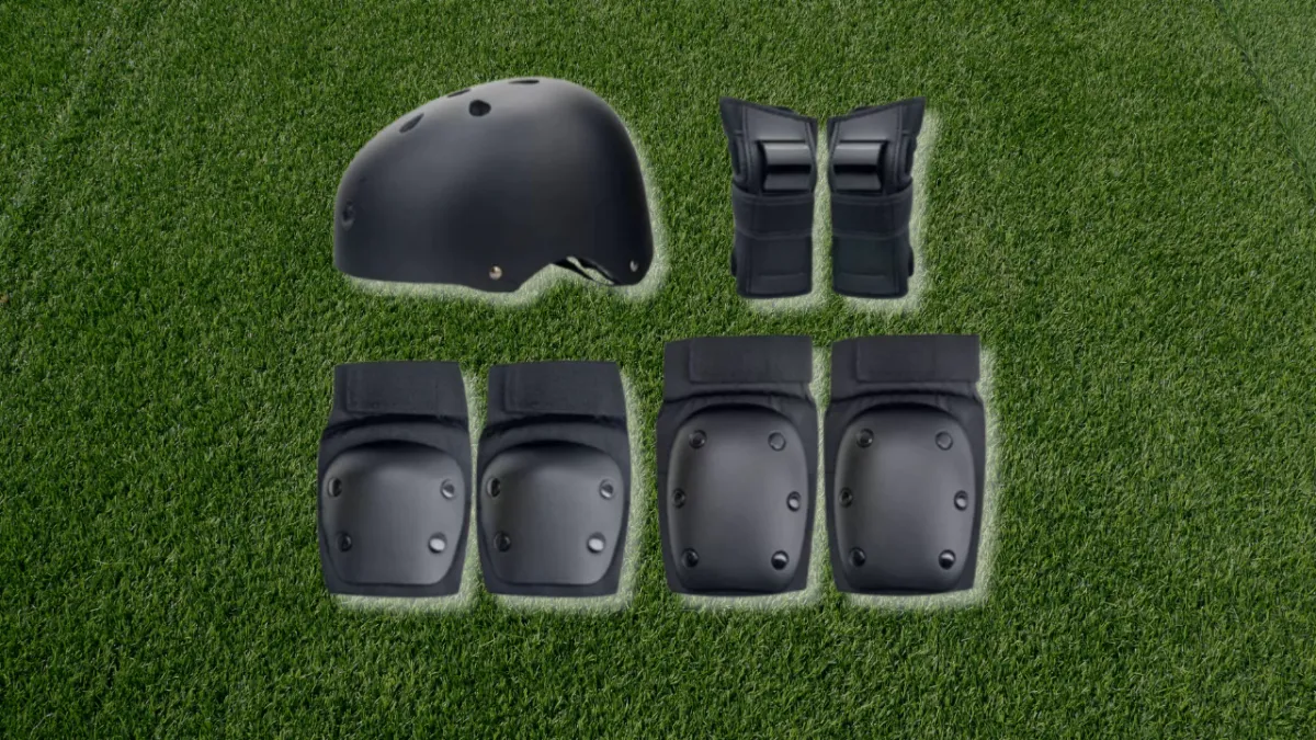 Black protective skate pads set