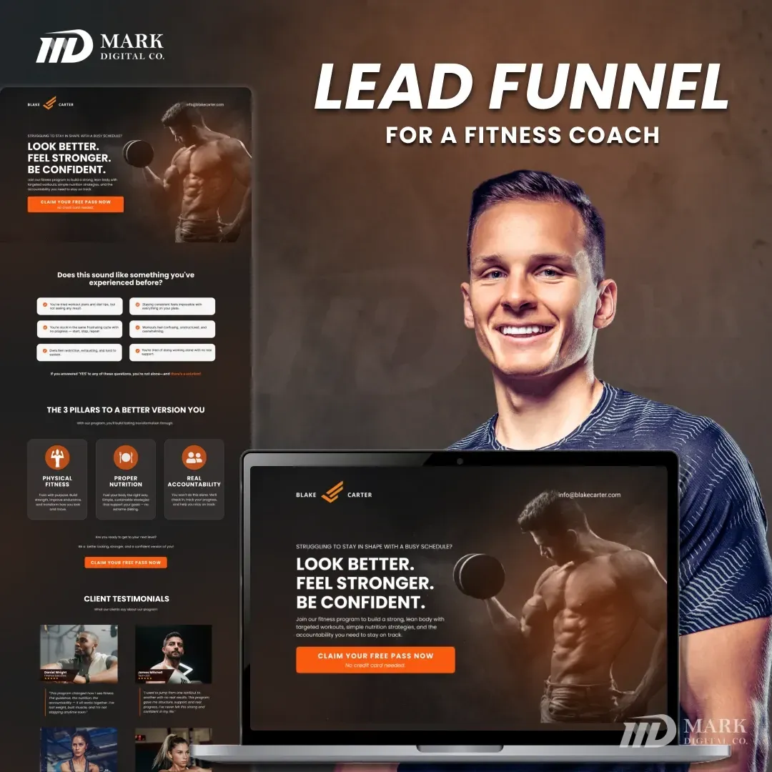 Lead funnel for a fitness coach
