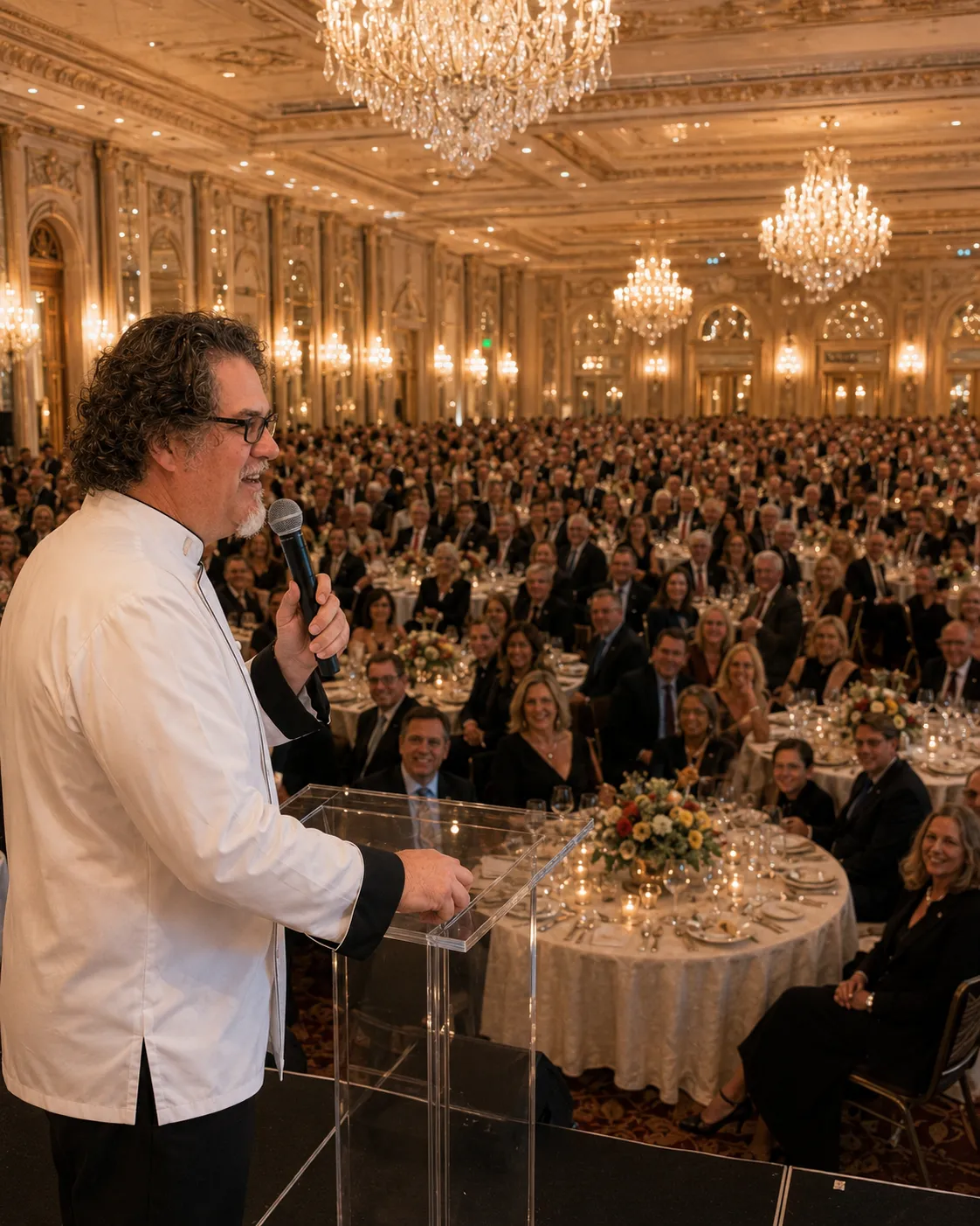 Chef Marti in DC, on stage.
