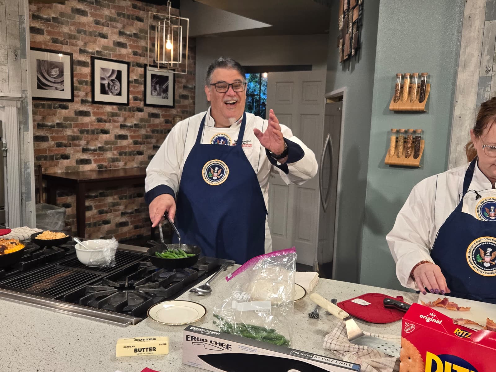 Chef Marti gets the whole set laughing!
