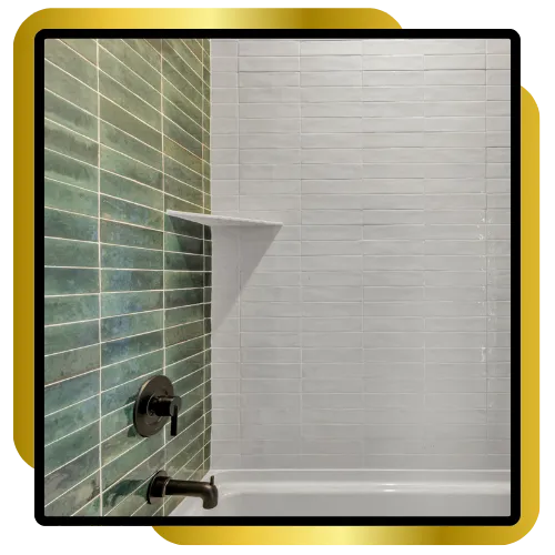 Local bathroom remodeling team working carefully inside a home