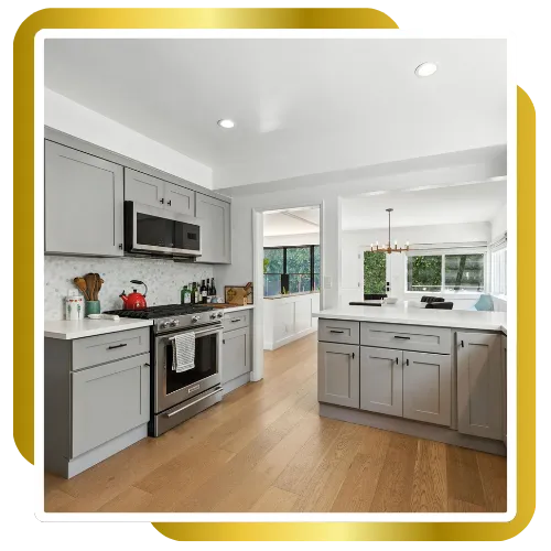 Updated kitchen cabinets and storage in a Pasadena home