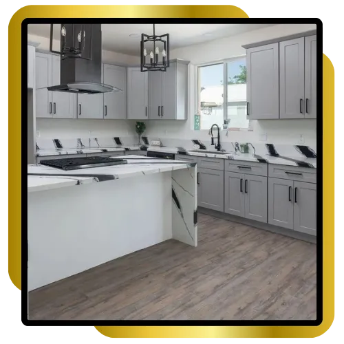 Modern kitchen remodeling project in Pasadena, CA with open layout