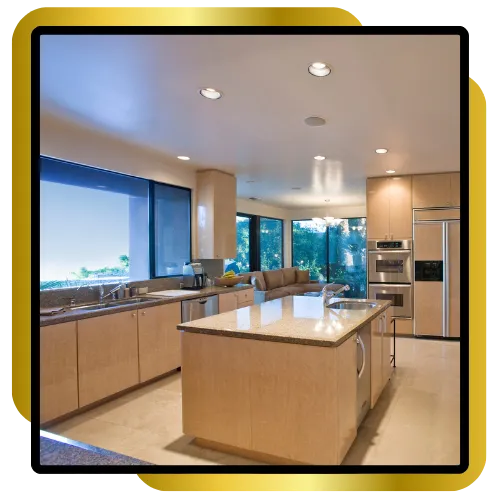 Modern kitchen remodeling design with open layout in Glendale, CA