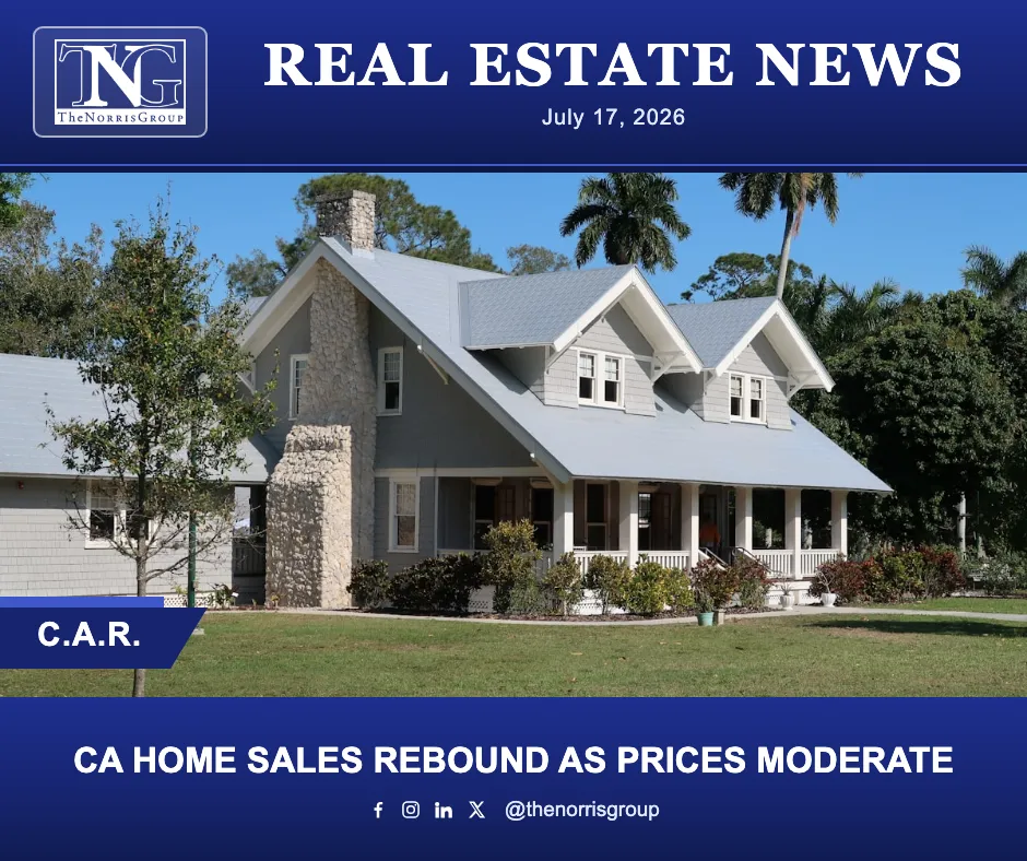 CA Home Sales Rebound As Prices Moderate
