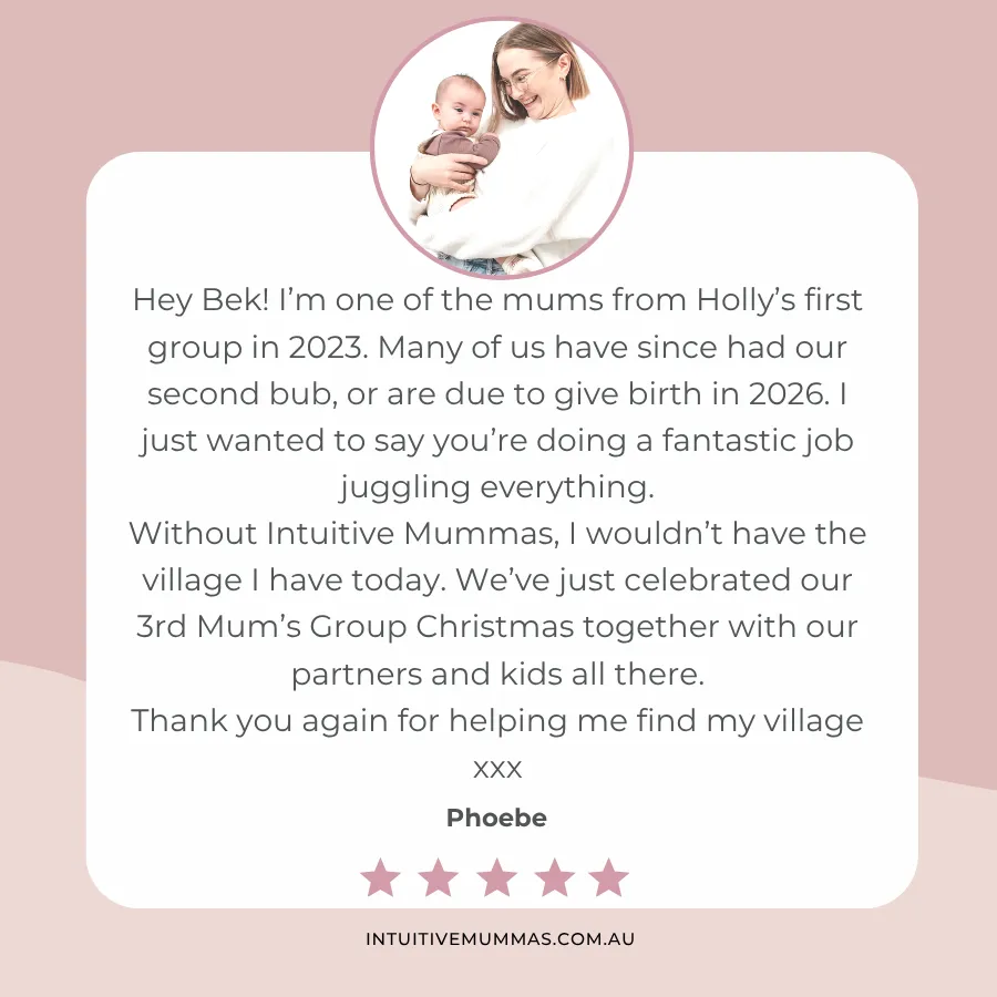 Mothers gathered together sharing stories in an intimate morning tea circle
