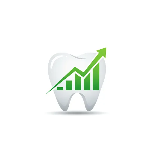 A chart on a tooth skyrocketing 