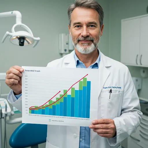 Dentists holding a increasing chart