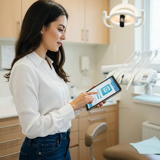 Update Patient Records Automatically Dental team updating patient records 