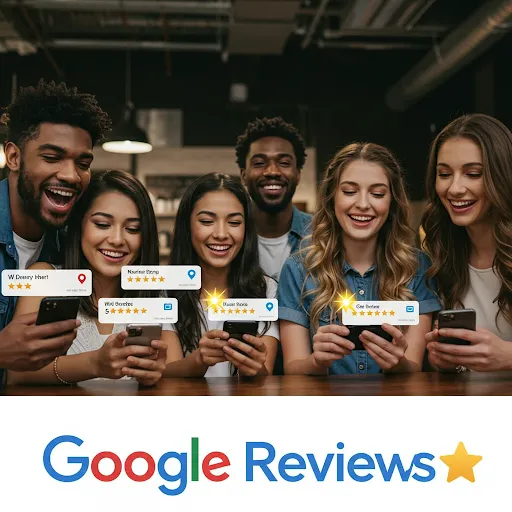 Patients leaving Google reviews for dental