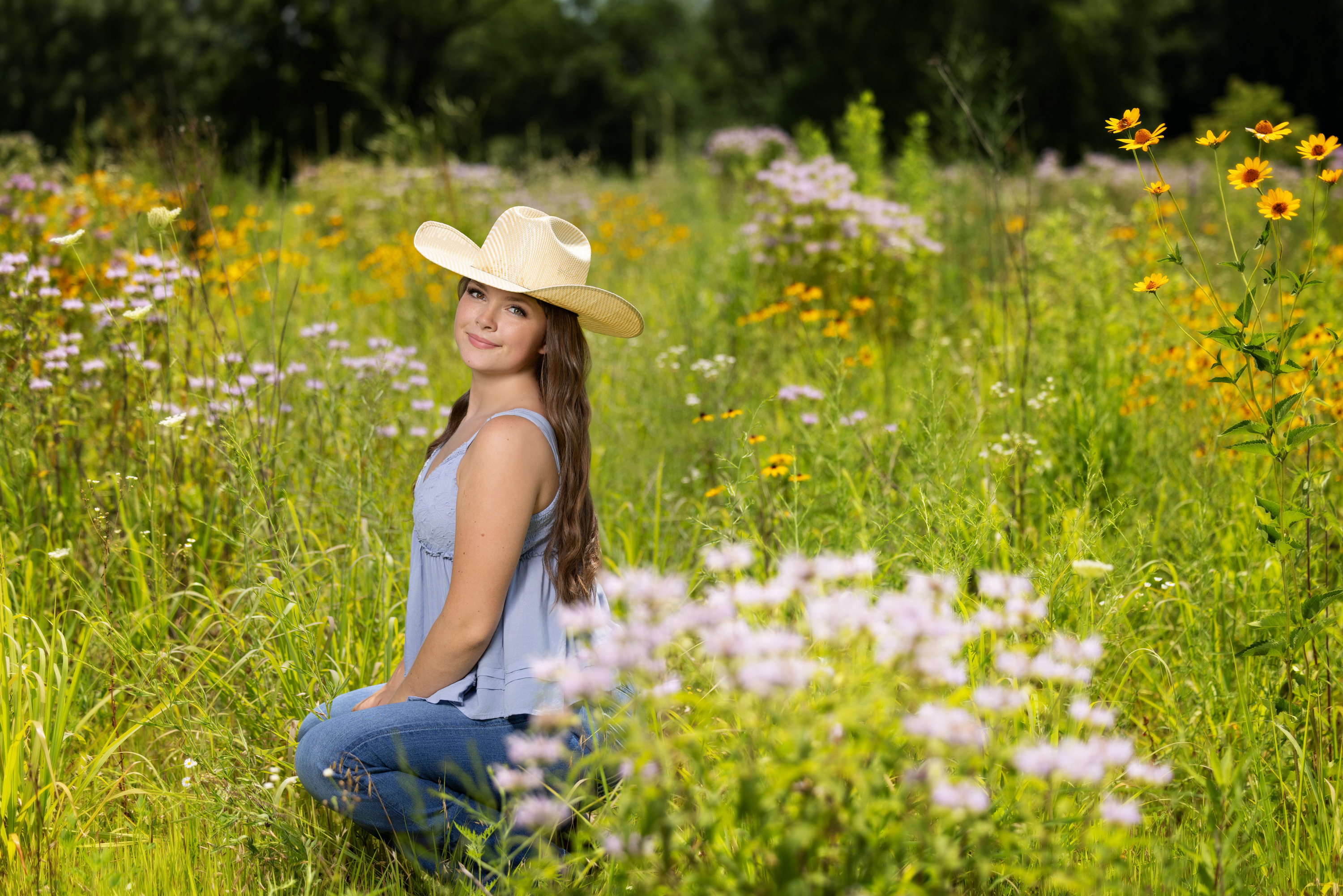 Senior portrait close-up with soft studio lighting