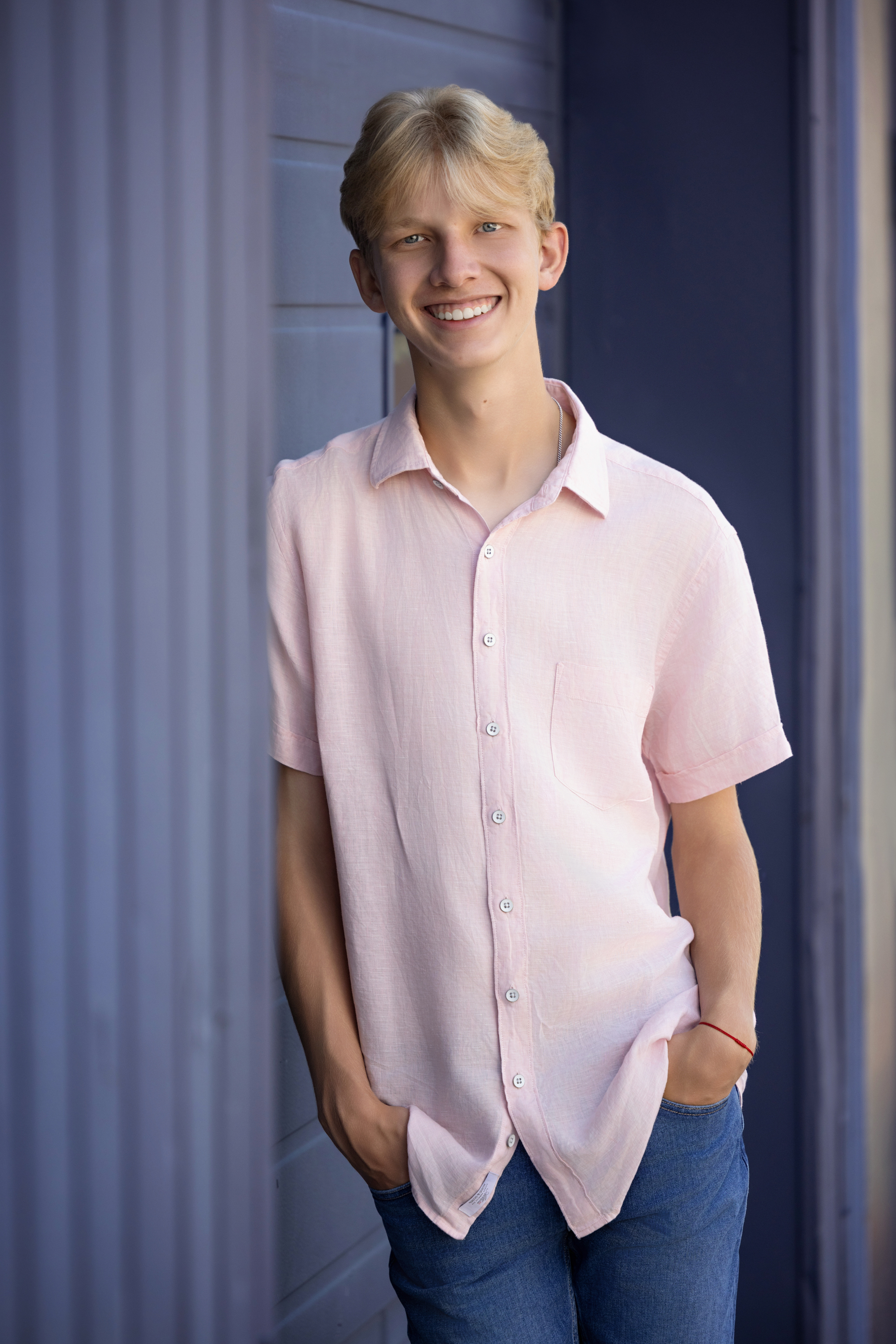 High school senior holden in the historical district of downtown burlington