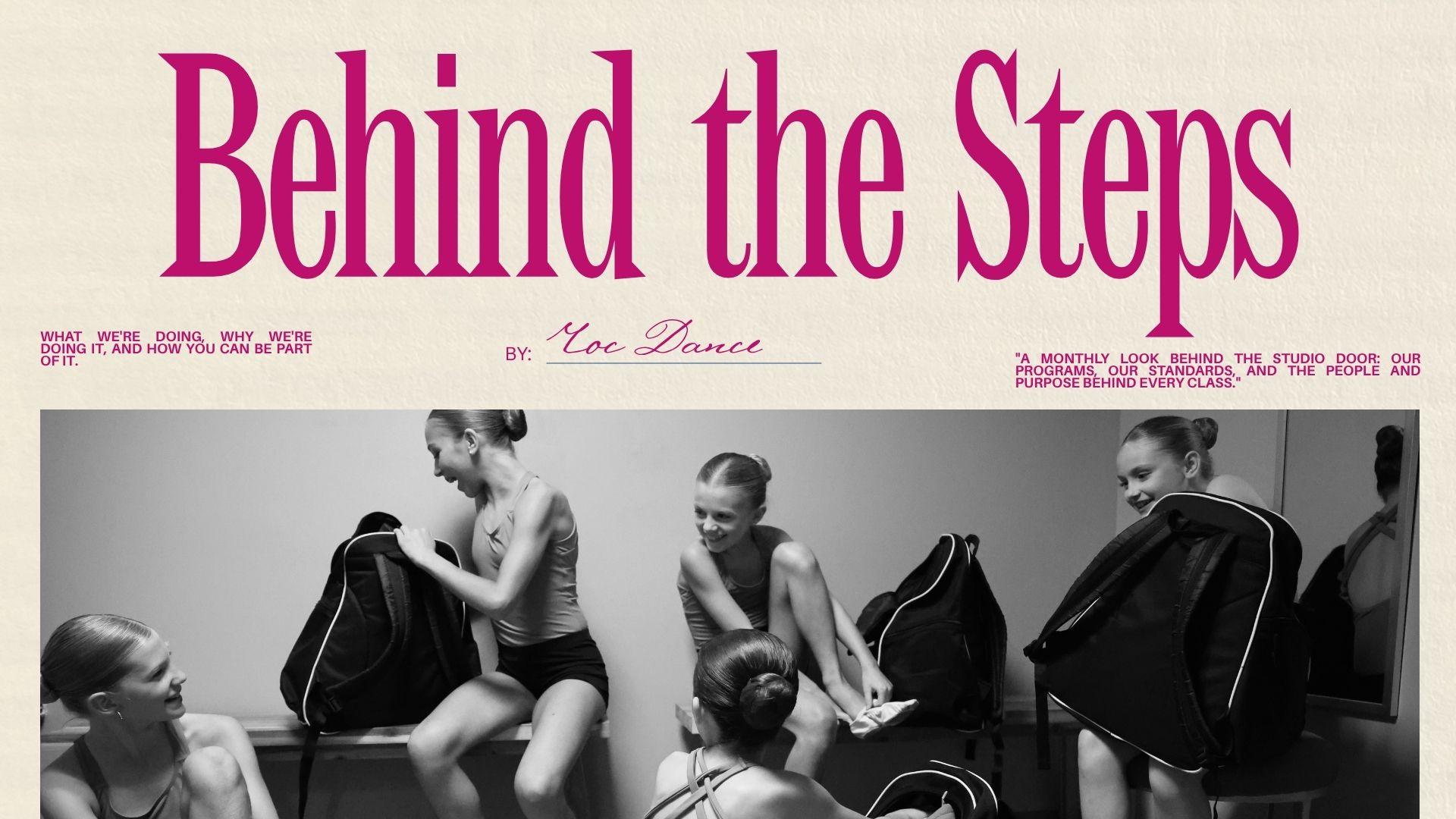Image of dancers and backpacks