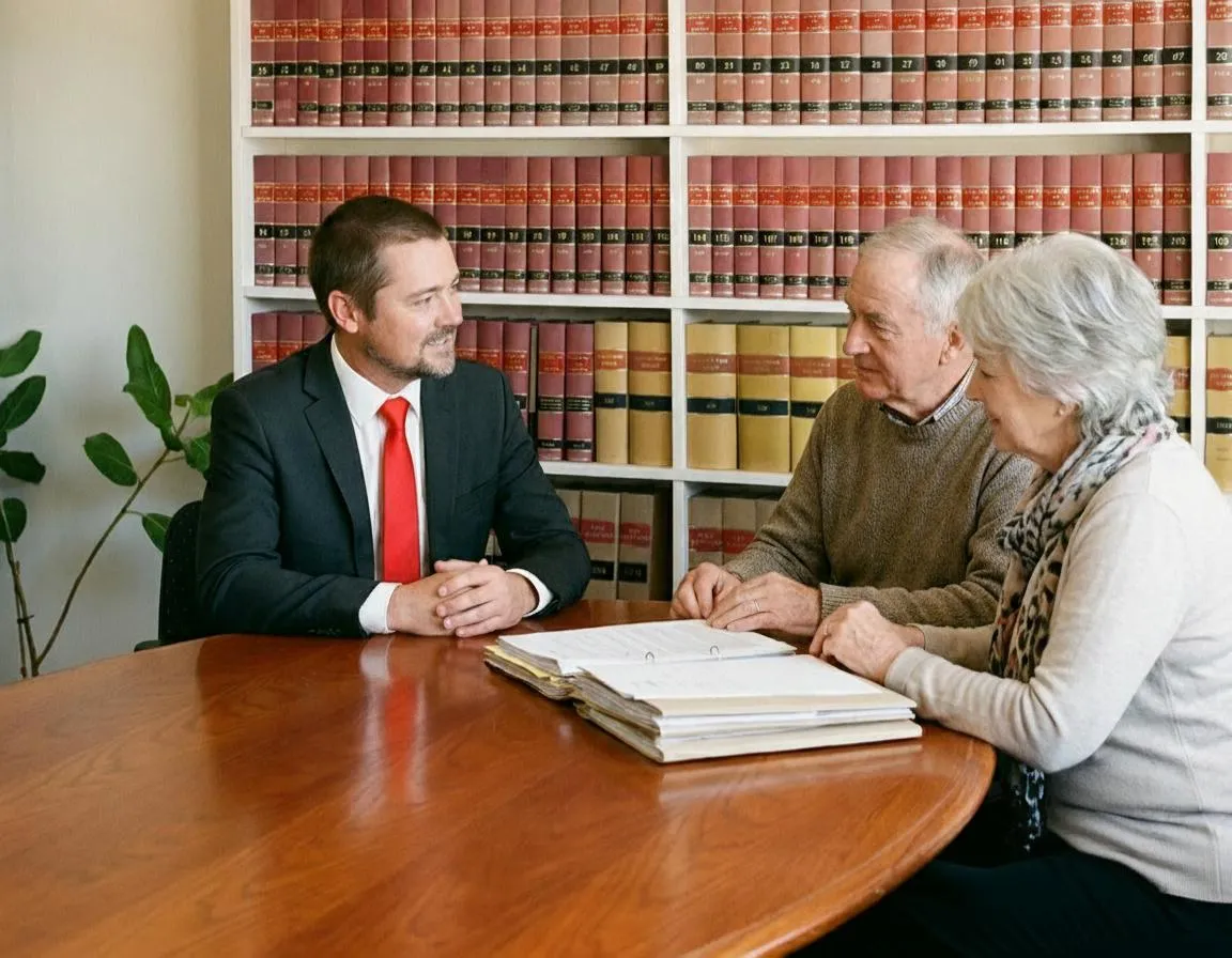 Manny Wood in consultation with a senior couple in the TB Law Coffs Harbour office 
