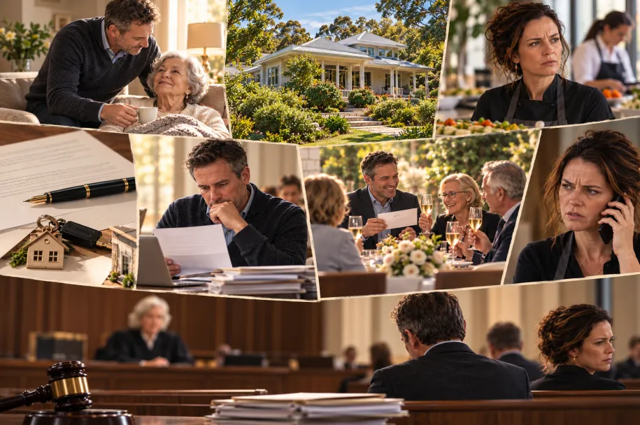 several little pictures relating to the events of a family inheritance
