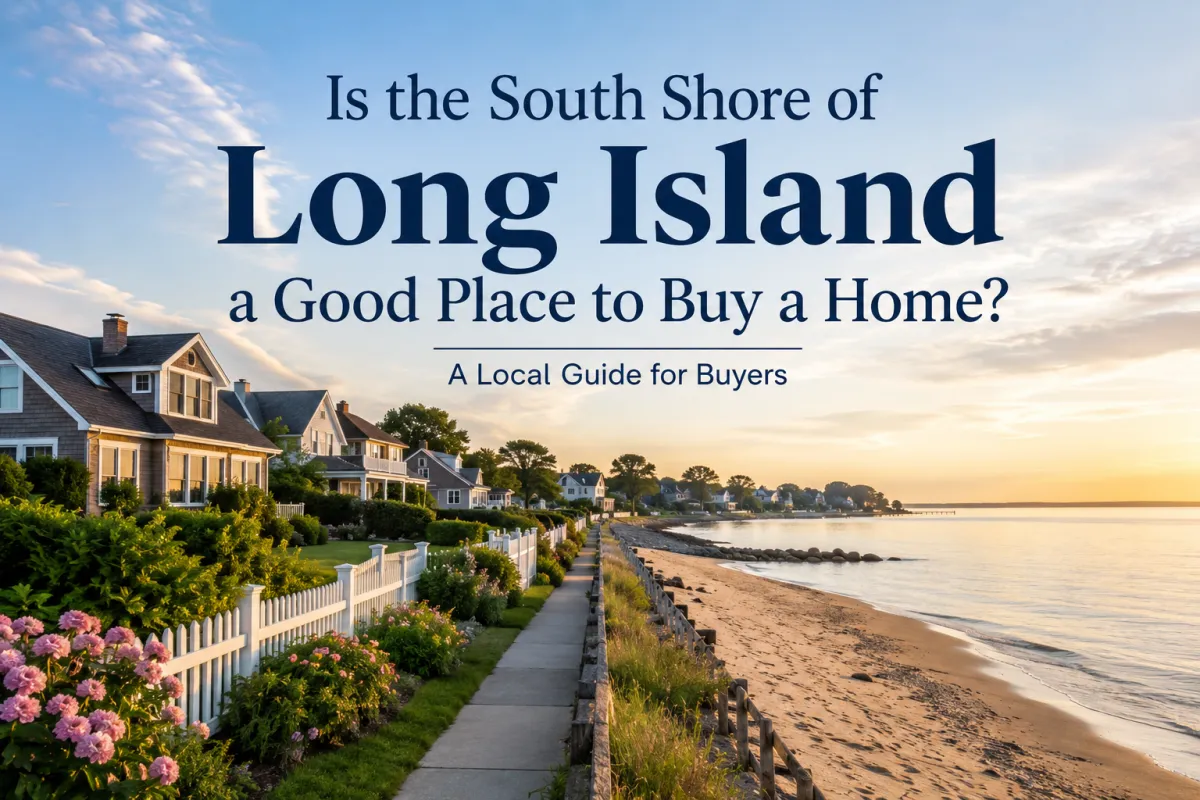 Coastal homes and waterfront neighborhood on the South Shore of Long Island showcasing a desirable community for homebuyers.