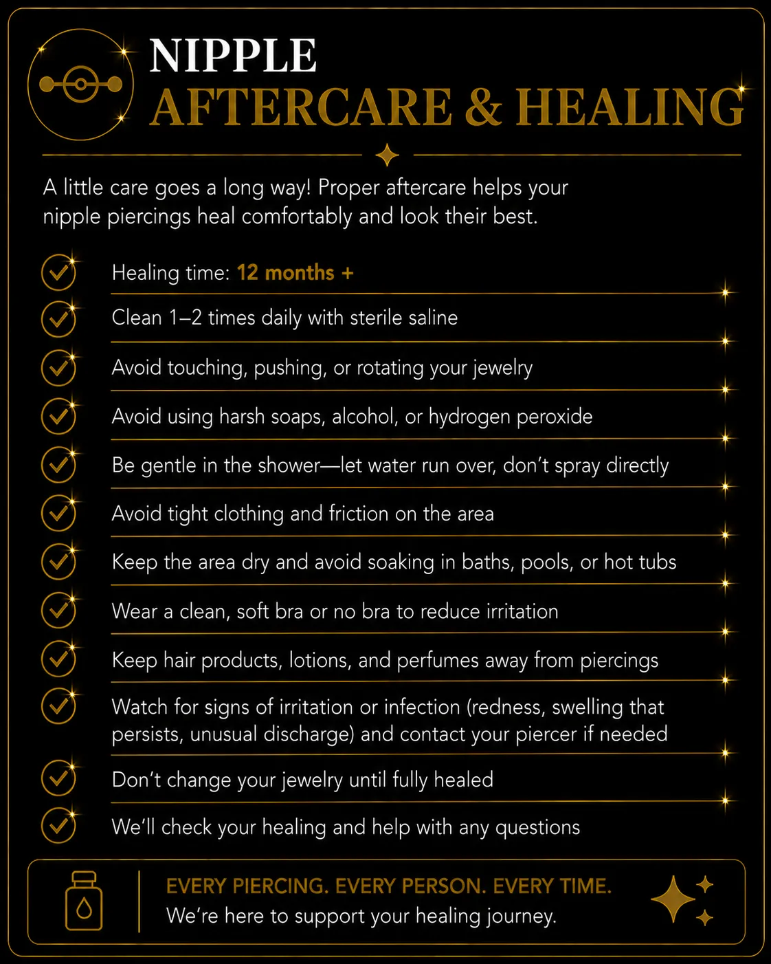 nipple piercing aftercare homer glen