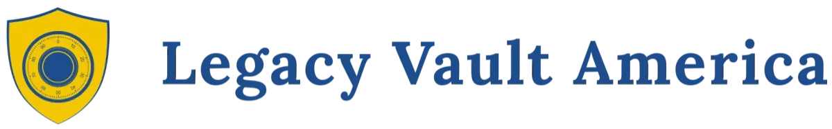 Legacy Vault America logo with gold shield icon — secure legacy vault planning services