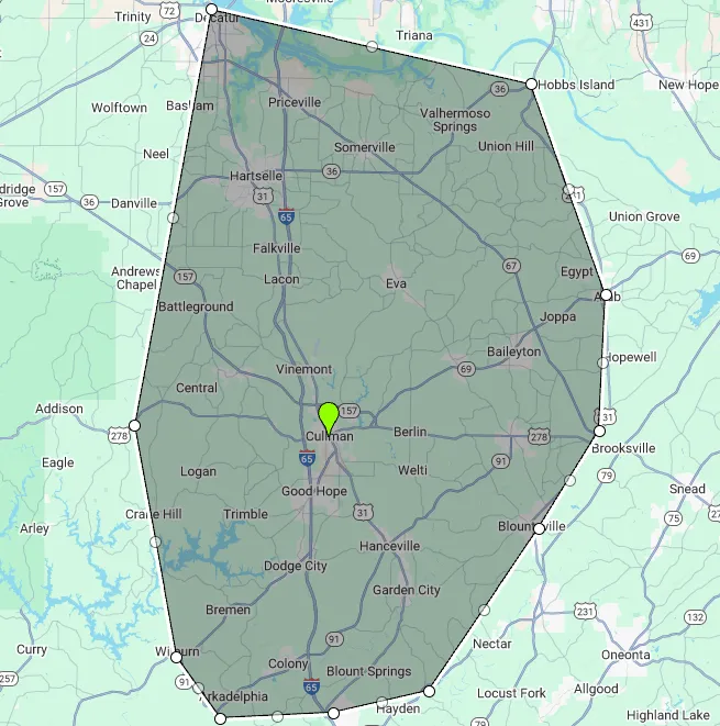 Dutch Dumpsters Service Area Map