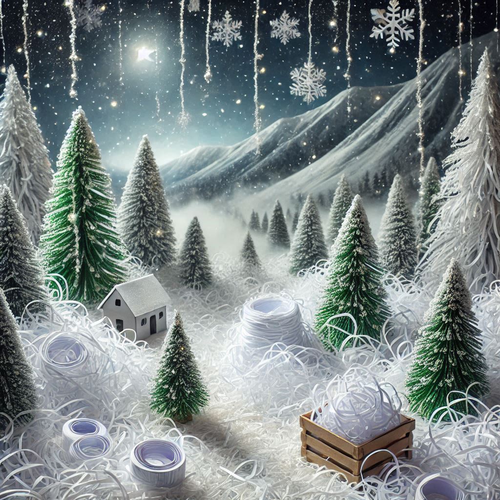 winter themes shredded paper