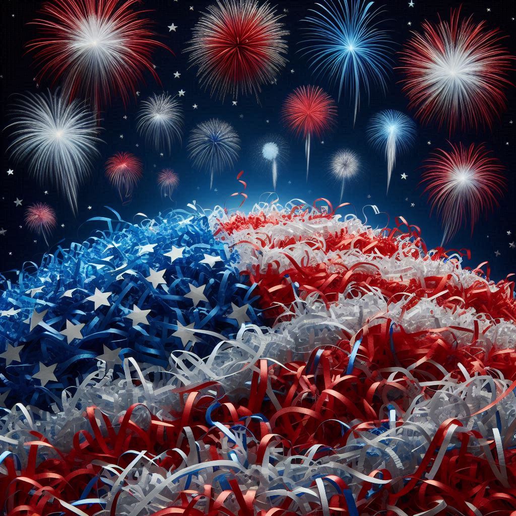 4th of july and shreddd paper