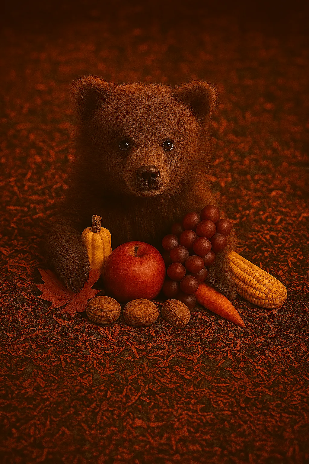 little bear celebrating bounty